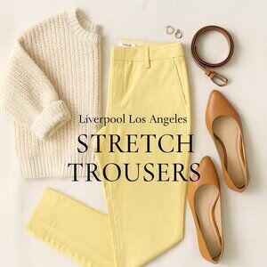NWT Liverpool Los Angeles Yellow Kelsey Stretch Twill Mid Rise Trousers 0/25